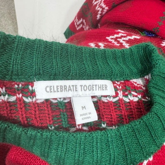 Ugly Christmas Sweater Cats Kittens Fair Isle Red Green Knit M Holiday Cozy Xmas - Picture 10 of 10